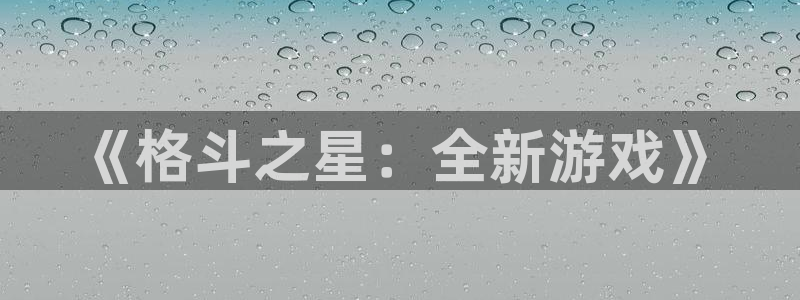 奇亿娱乐网页登录入口下载：《格斗之星：全新游戏》